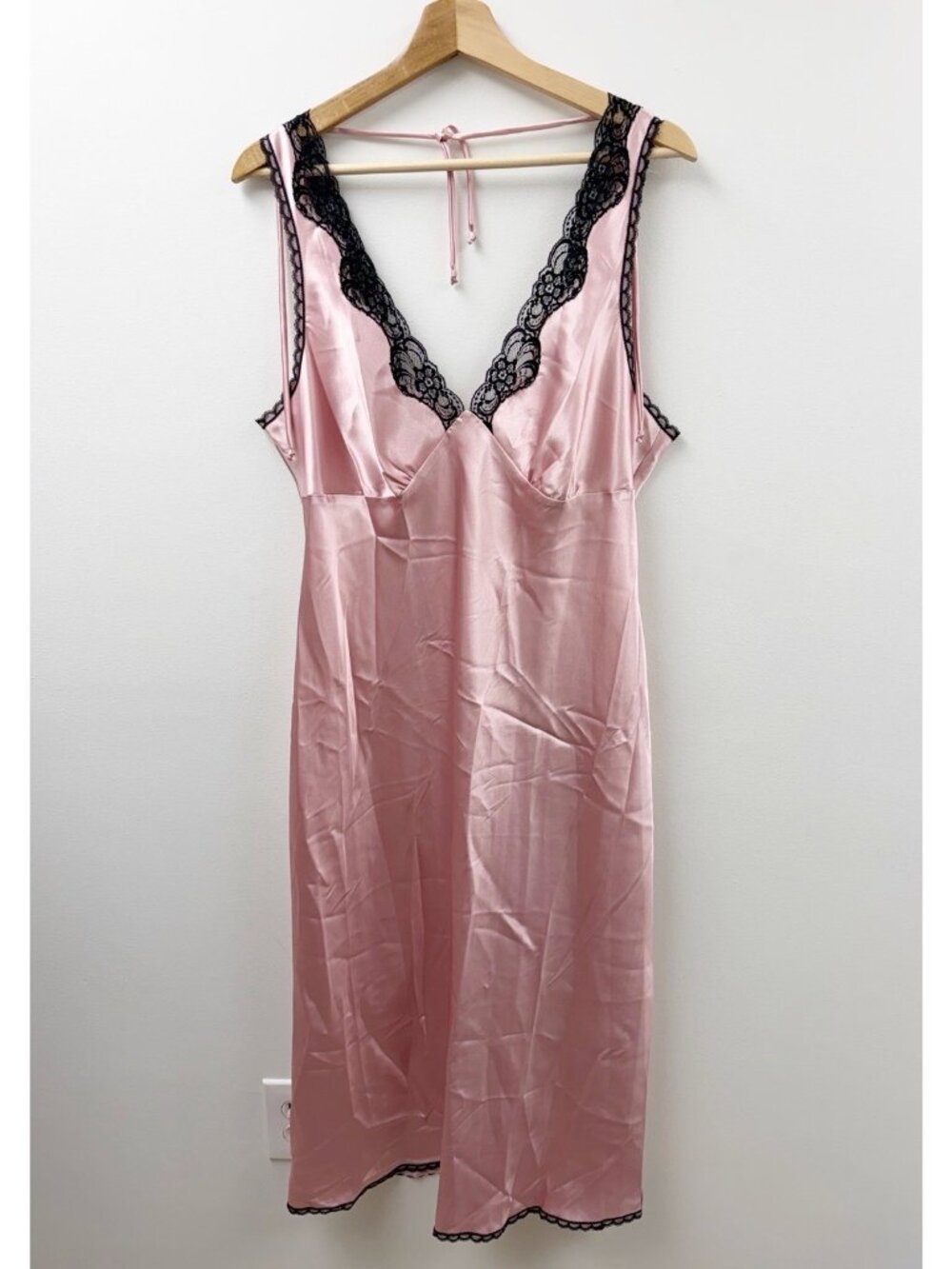 Vtg Inner Most Sears Satin Lace Nightgown Maxi Slip Bridal Coquette Fairycore L